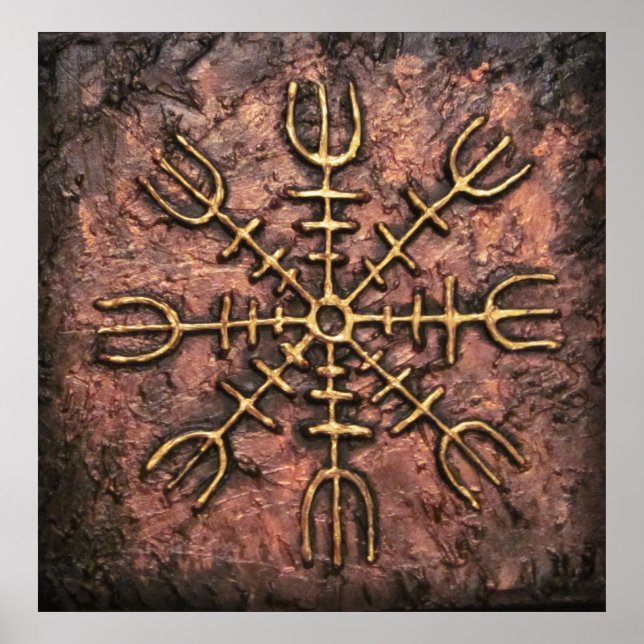 Póster AEgishjálmr - Viking Helm of Awe Norse Protection (Frente)