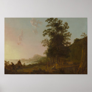 Póster Aelbert Cuyp - Paisaje con el vuelo a Egipto