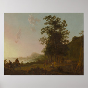 Póster Aelbert Cuyp - Paisaje con el vuelo a Egipto