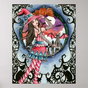 Póster Aelita y Jax - poster de la bruja de Halloween