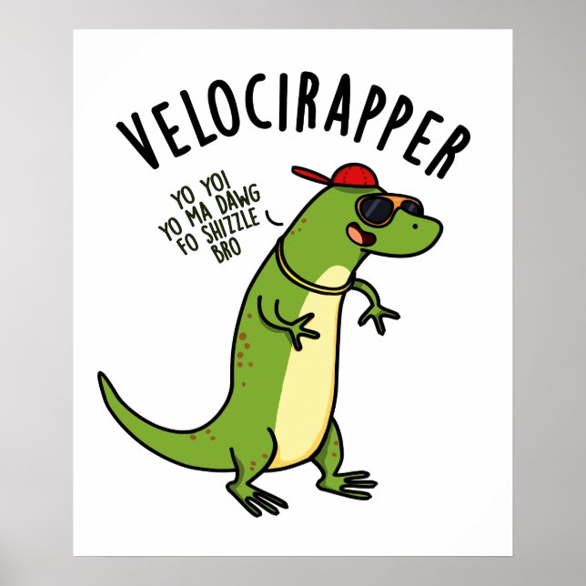 Póster ærapper Funny Dinosaur Pun (Frente)