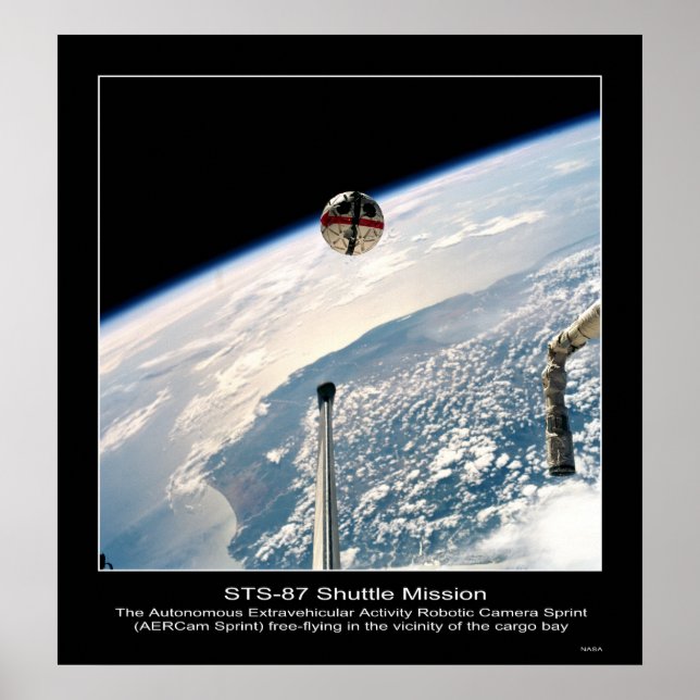 Póster AERCam Sprint vuelo libre en la v... (Frente)