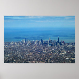 Póster Aerial Chicago Downtown