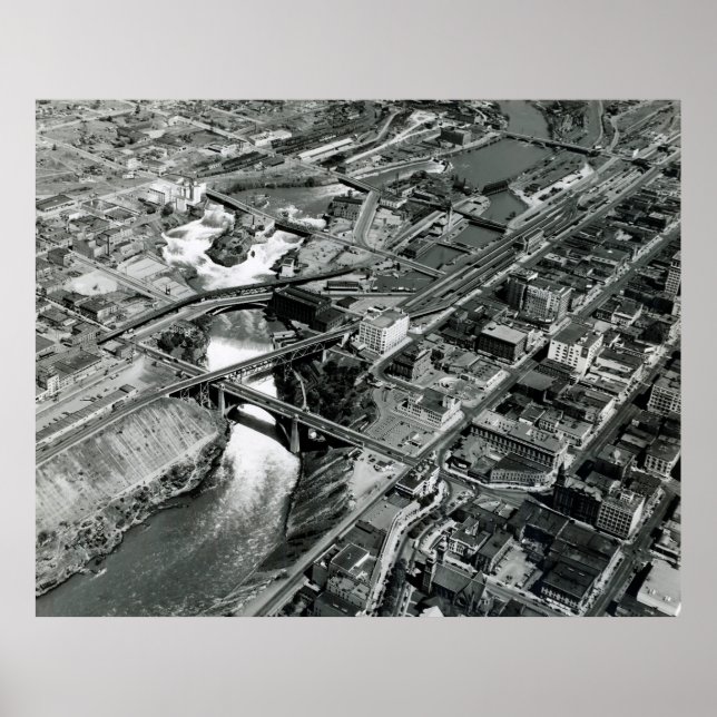 Póster AERIAL SPOKANE c 1950 (Frente)