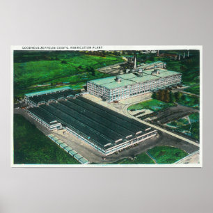Póster Aerial View of Goodyear-Zeppelin Fabrication