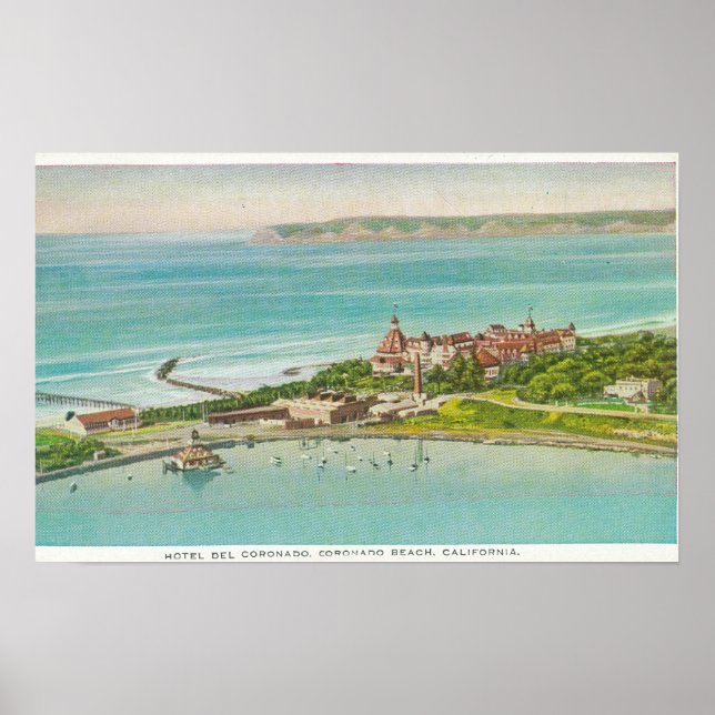 Póster Aerial View of Hotel del Coronado (Frente)