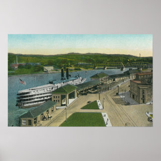 Póster Aerial View of Hudson Navigation Dock