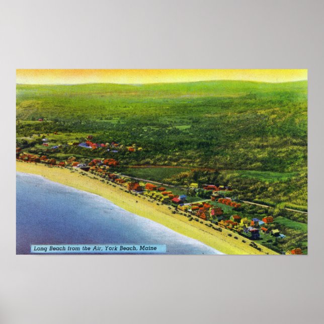 Póster Aerial View of Long Beach at York Beach (Frente)