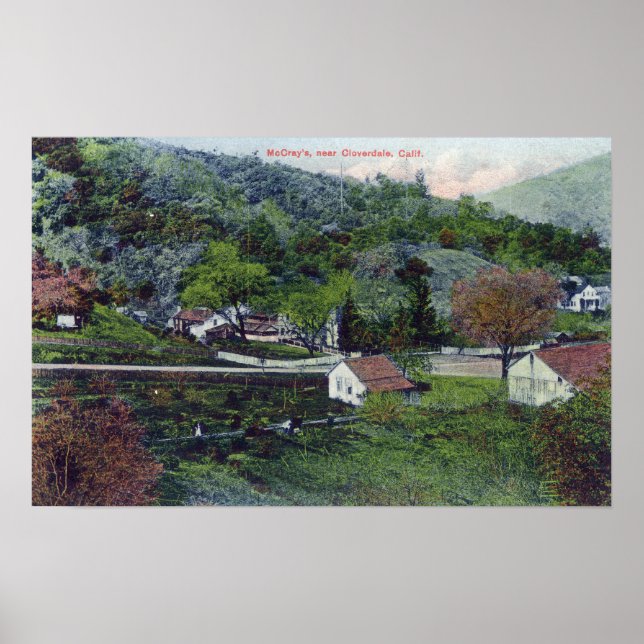 Póster Aerial View of McCray'sCloverdale, CA (Frente)