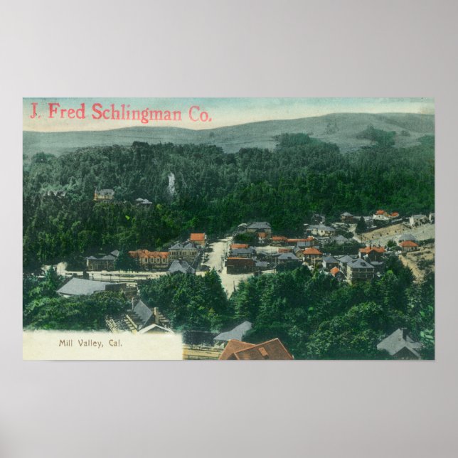 Póster Aerial View of Mill ValleyMill Valley, CA (Frente)
