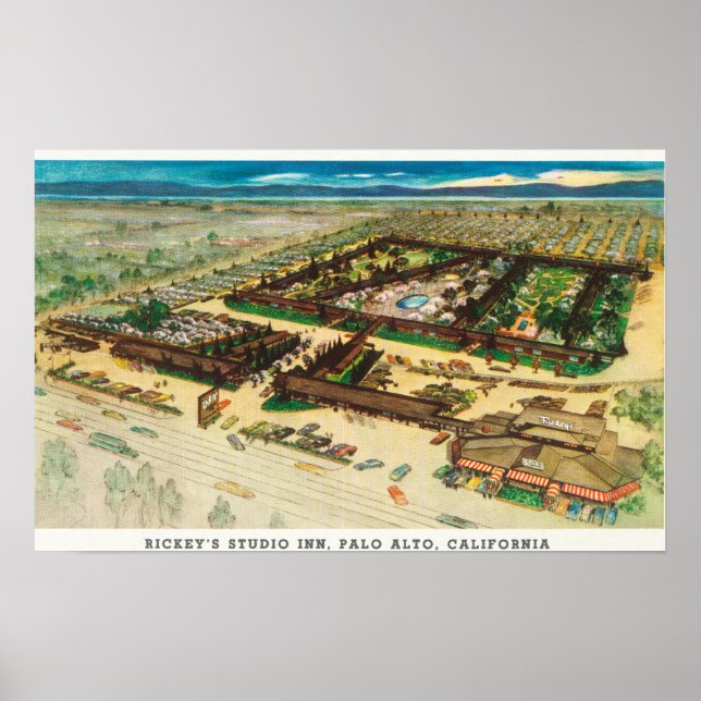 Póster Aerial View of Rickey's Studio Inn (Frente)