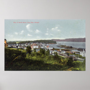 Póster Aerial View of the City and Coos Bay