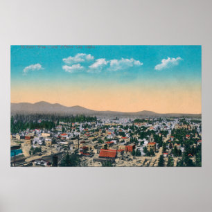 Póster Aerial View of the CityCoeur d'Alene, ID