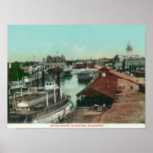 Póster Aerial View of the WaterfrontStockton, CA