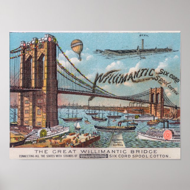 Póster Aerial View of the Willimantic Bridge (Frente)