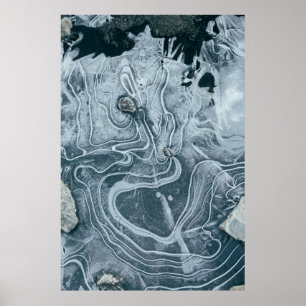 Póster Aerial view photography of body of water