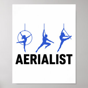 Póster Aerialista Yoga de Seda Aérea Gimnastas Acrots Tra