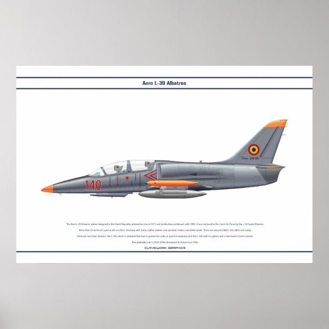 Póster Aero L-39 Rumanía (Frente)
