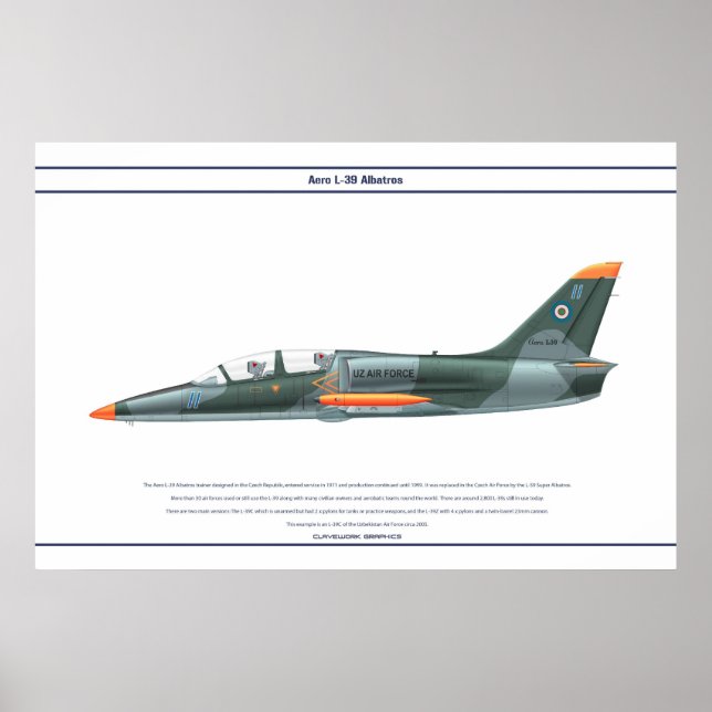 Póster Aero L-39 Uzbekistán (Frente)