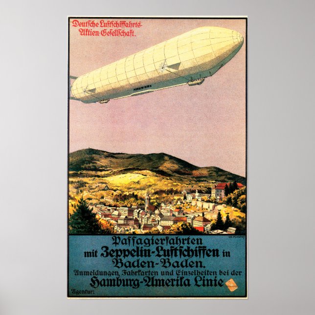 Póster Aeródromo Luftschiff Zeppelin sobre el Poster muni (Frente)