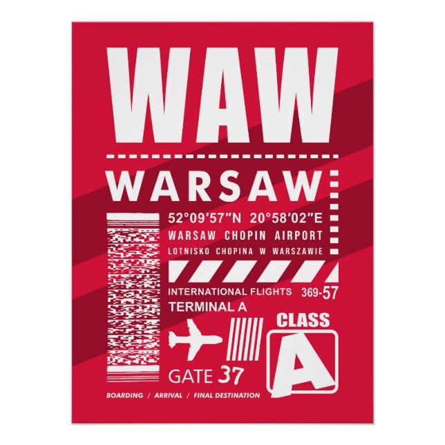 Póster Aeródromo WAW Varsovia (Anverso)