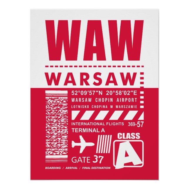 Póster Aeródromo WAW Varsovia (Anverso)