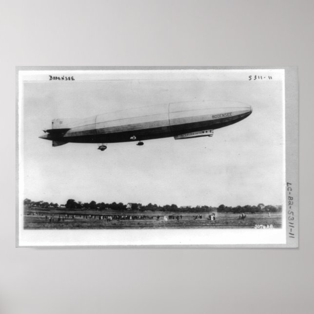 Póster Aerolínea Zeppelin Bodensee Berlín Alemania (Frente)