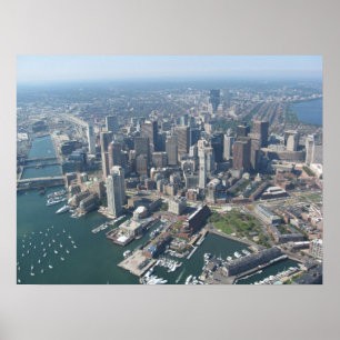 Póster Aerolíneas de Boston Skyline