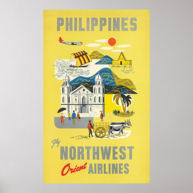 Póster Aerolíneas de vuelo del noroeste de Filipinas (Frente)