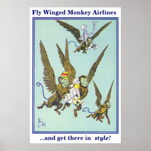 Póster Aerolíneas Monkey de Vuelo Ausente