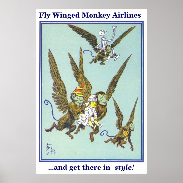 Póster Aerolíneas Monkey de Vuelo Ausente (Frente)