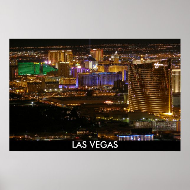 Póster Aeronáutica de Las Vegas por la noche - Alta altit (Frente)