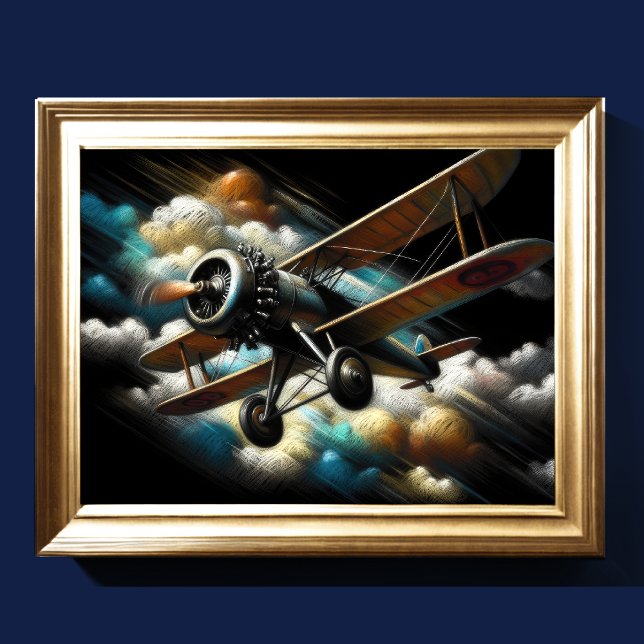 Póster Aeronave de biavión de la antigua época de Pastel (Subido por el creador)