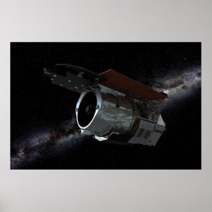 Póster Aeronave espacial con telescopio infrarrojo de cam