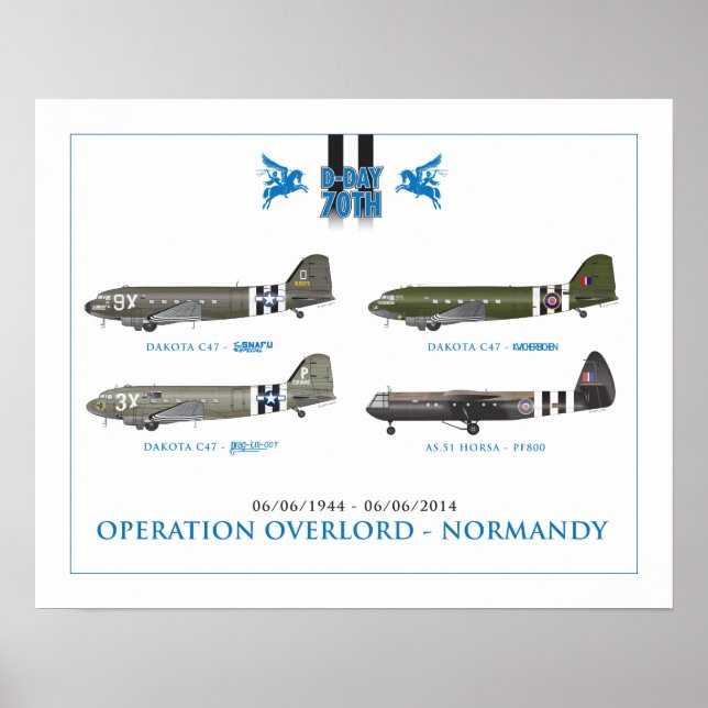 PÓSTER AERONAVES DE INVASIÓN DEL DÍA D (Frente)
