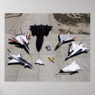 Póster Aeronaves de investigación Dryden de 1997 flotan d