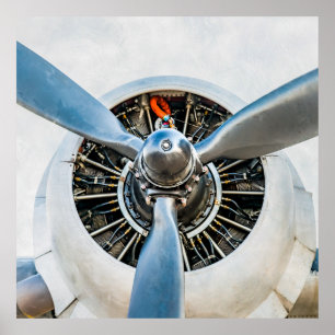 Póster Aeronaves Douglas DC-3. Hélice
