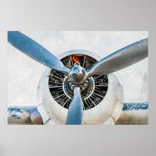 Póster Aeronaves Douglas DC-3. Hélice