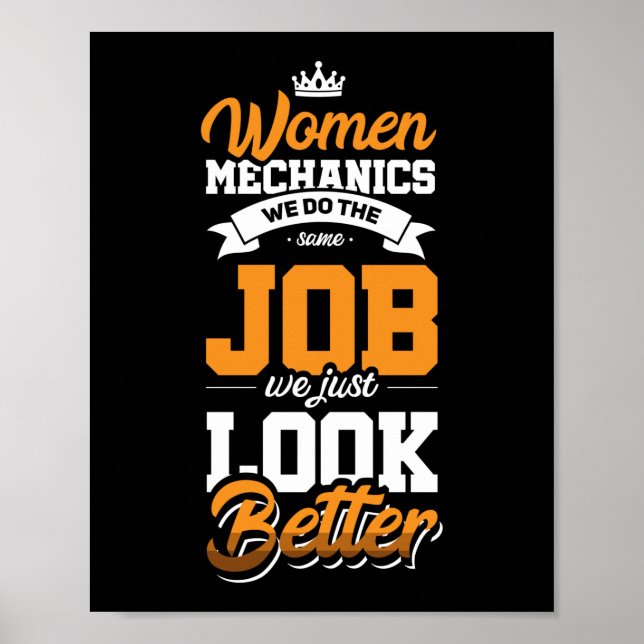 Póster Aeronaves mecánicas mujeres Mecánica Diesel Mecáni (Frente)