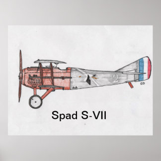 Póster Aeronaves WW1 Spad S-VII