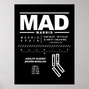 Póster Aeropuerto Adolfo Suárez Madrid-Barajas MAD