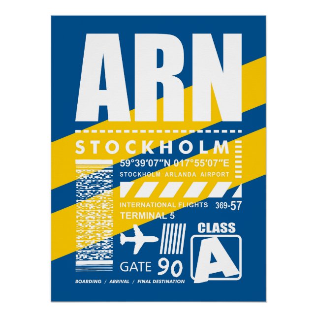 Póster Aeropuerto ARN Estocolmo (Anverso)