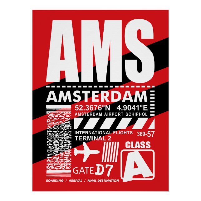 Póster Aeropuerto de Ámsterdam (Anverso)