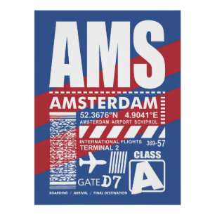 Póster Aeropuerto de Ámsterdam