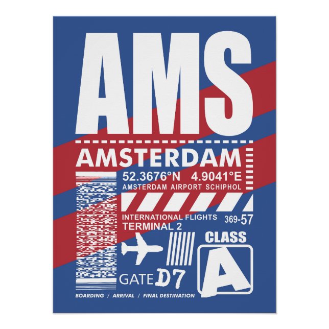 Póster Aeropuerto de Ámsterdam (Anverso)