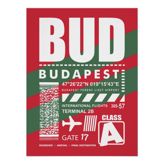 Póster Aeropuerto de Budapest BUD (Anverso)