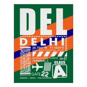 Póster Aeropuerto de Delhi