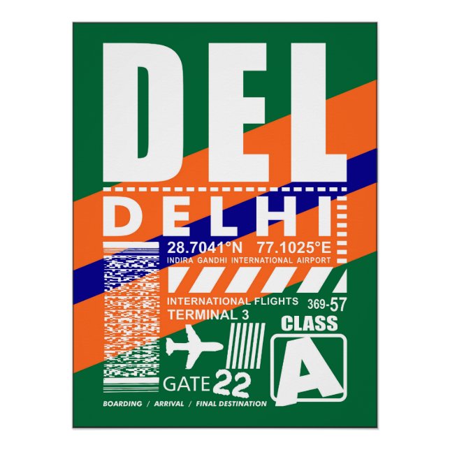 Póster Aeropuerto de Delhi (Anverso)