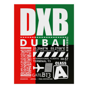 Póster Aeropuerto de Dubai DXB