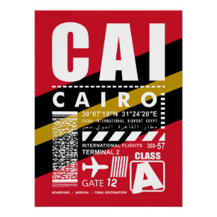 Póster Aeropuerto de El Cairo